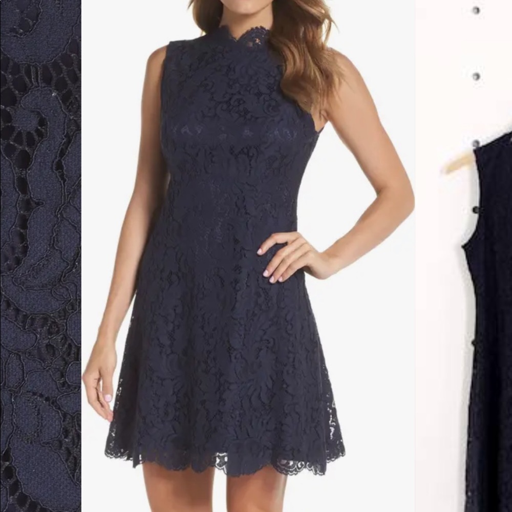 chelsea28 navy lace dress, size 2